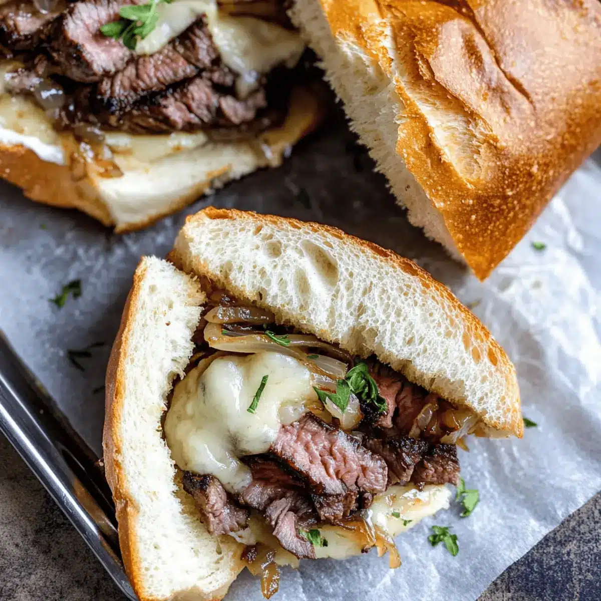 Mouthwatering Steak Sandwich with Garlic Herb Butter Bliss 4 Steak Sandwich