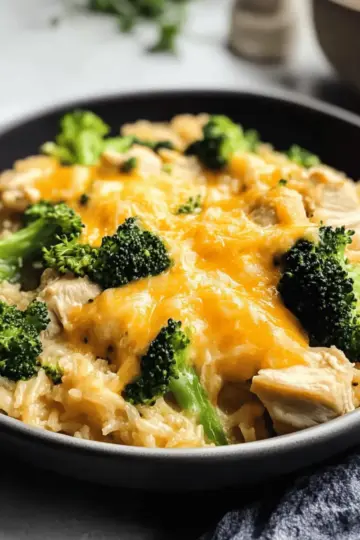 Cheesy Broccoli Chicken and Rice Casserole