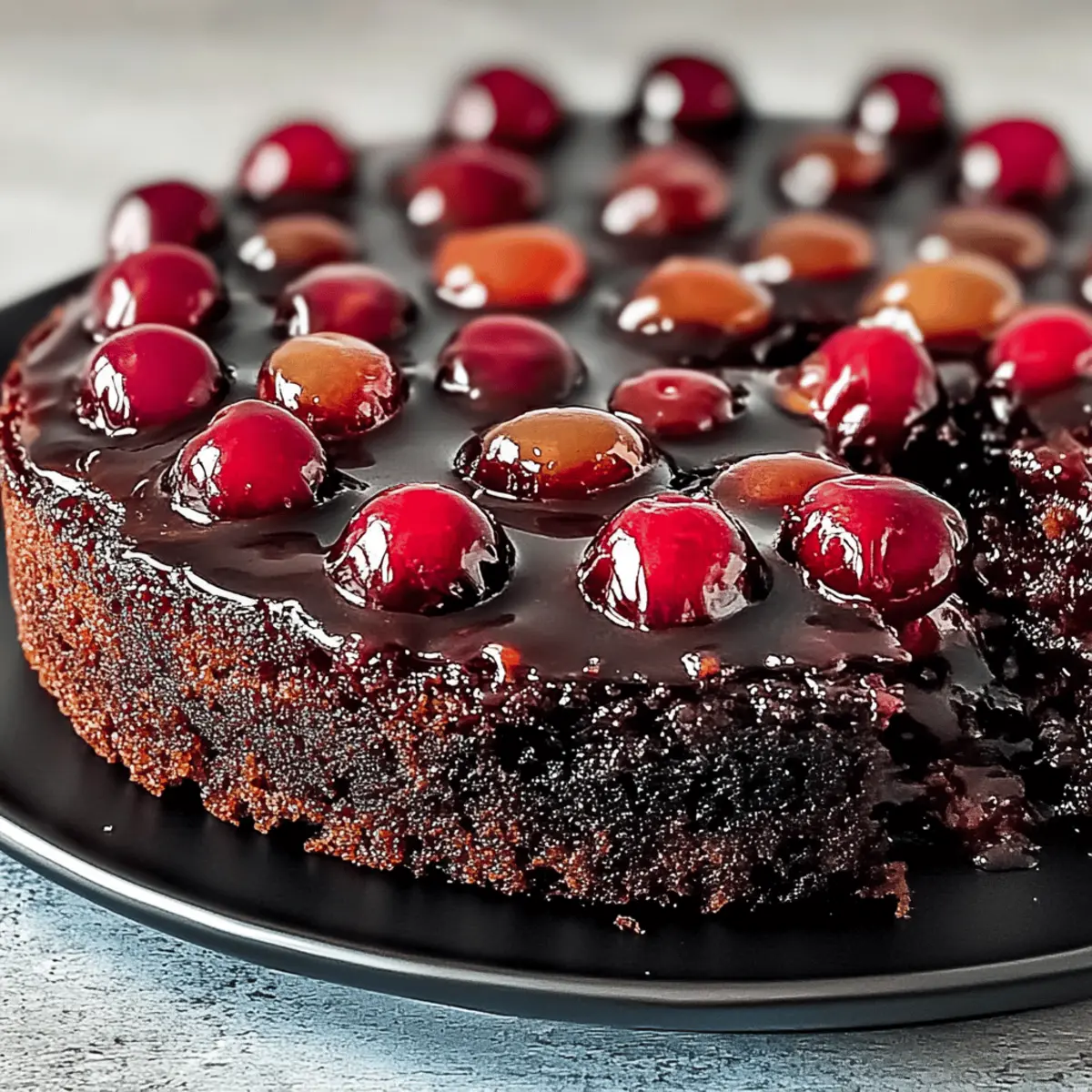 Indulge in a Sweet Twist: Chocolate Cherry Upside Down Cake 4 Chocolate Cherry Upside Down Cake