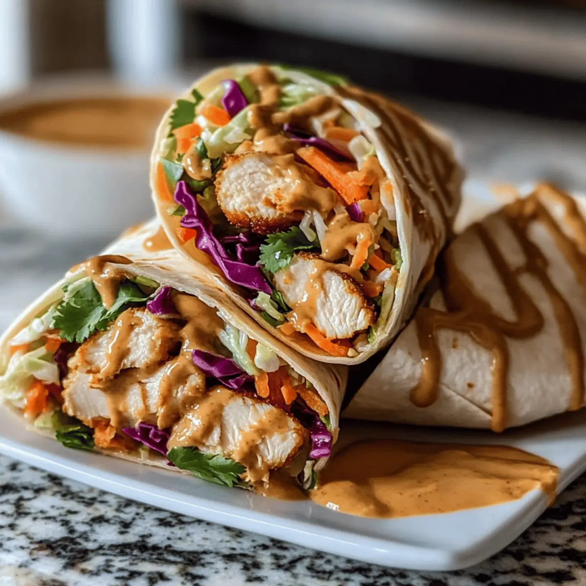 Savor the Flavor: Thai Peanut Chicken Wraps in 15 Minutes 4 Thai Peanut Chicken Wraps