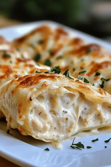 Chicken Alfredo Lasagna Rolls