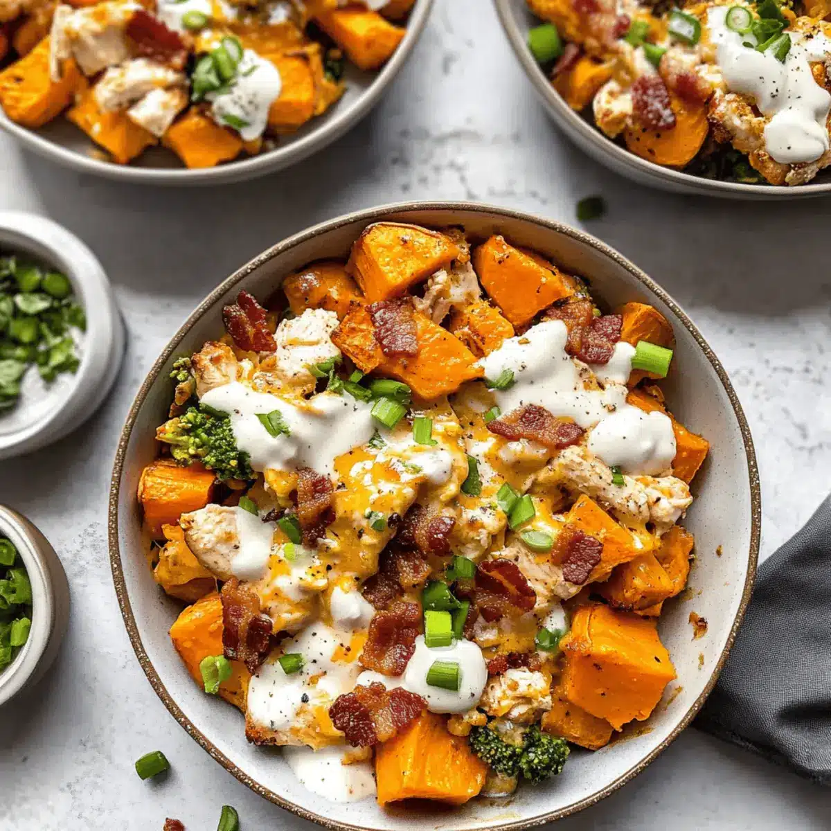 Buffalo Chicken Sweet Potato Casserole ymojmi