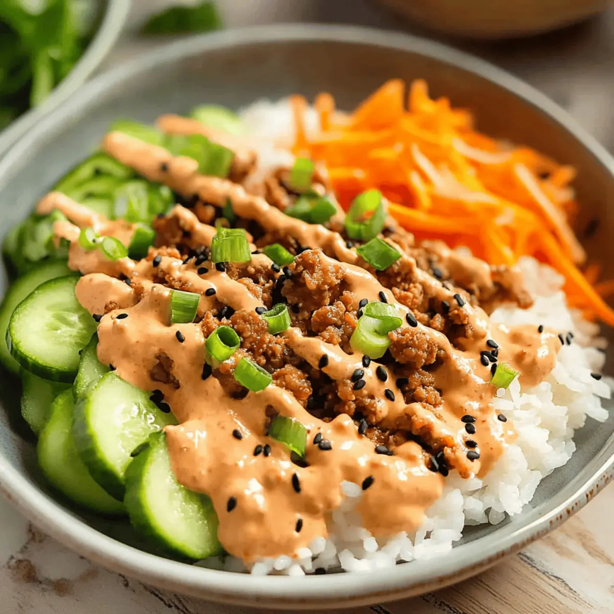 Ground Turkey Rice Bowls with Creamy Bang Bang Bliss 2