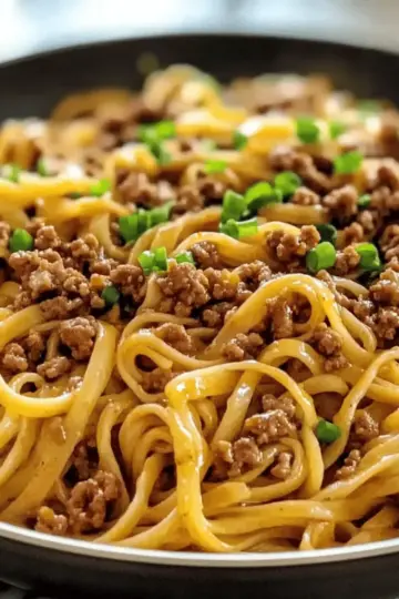Mongolian Noodles with Ground Beef s2azrd