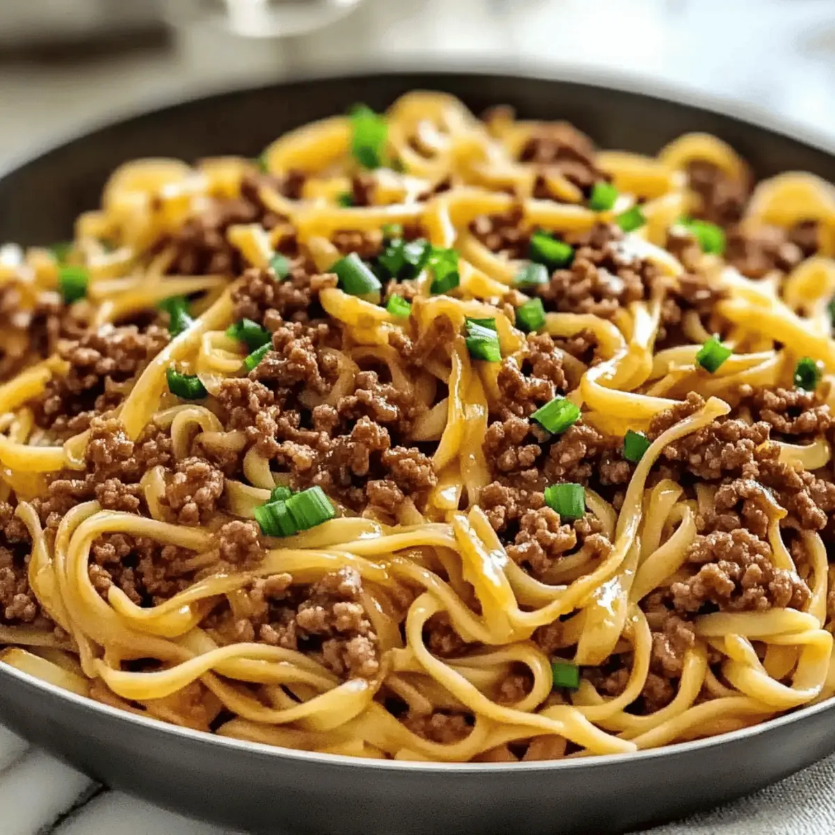 Mongolian Noodles with Ground Beef skurac