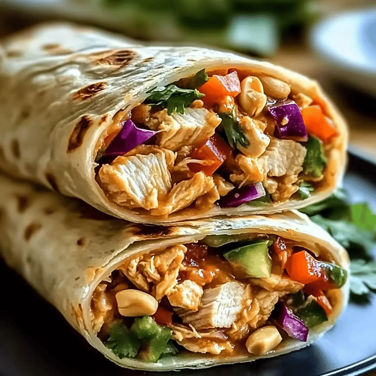 Thai Peanut Chicken Wraps mnnfej