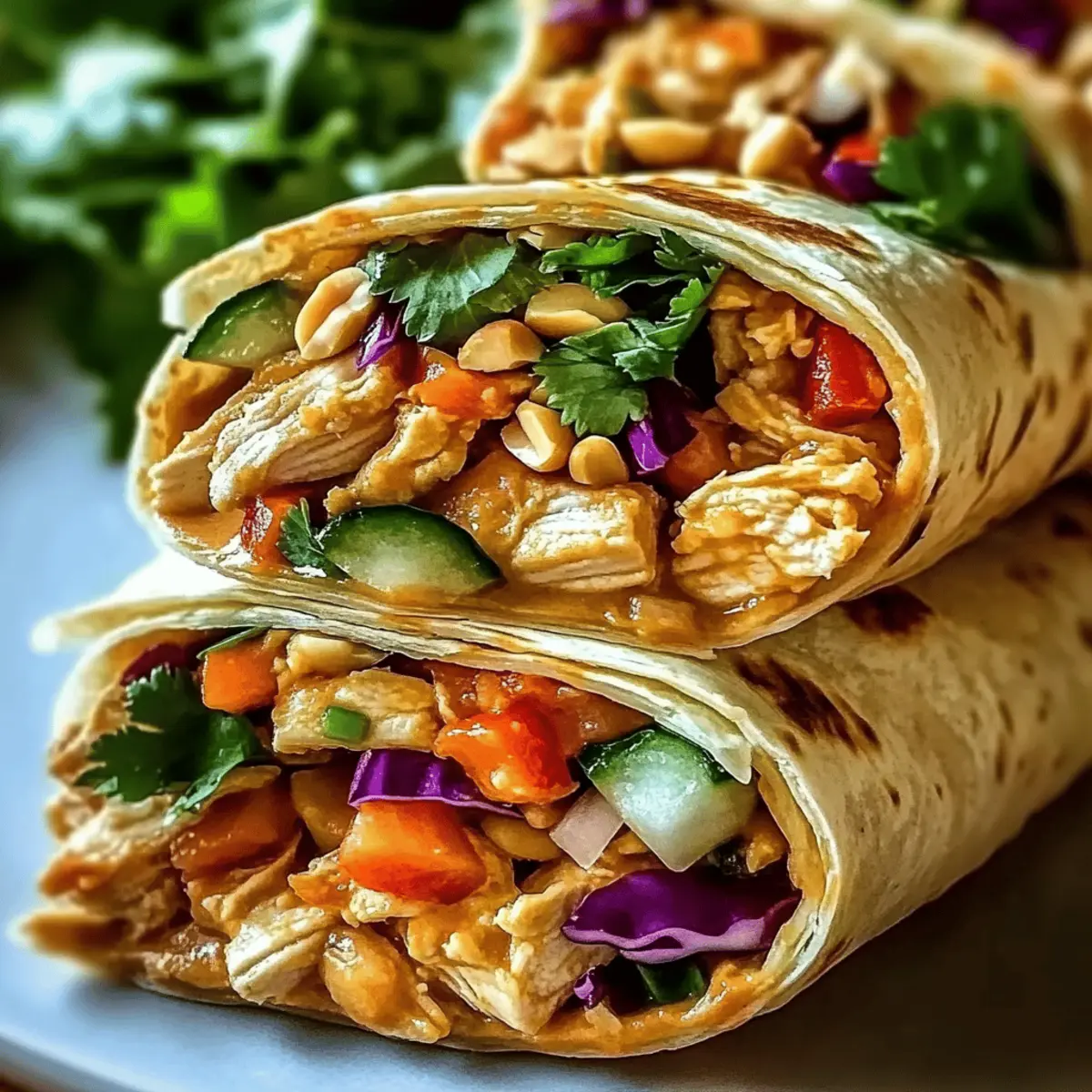 Savory Thai Peanut Chicken Wraps for Quick Flavor Fix 4 Thai Peanut Chicken Wraps