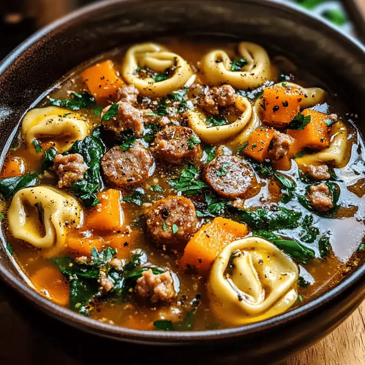 Tortellini Soup with Sausage rdgkjd