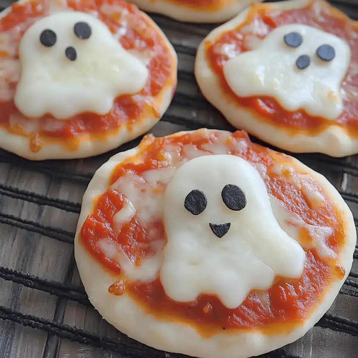 Spooktacular Mini Ghost Pizzas: Easy Halloween Fun for All 4 Spooktacular Mini Ghost Pizzas