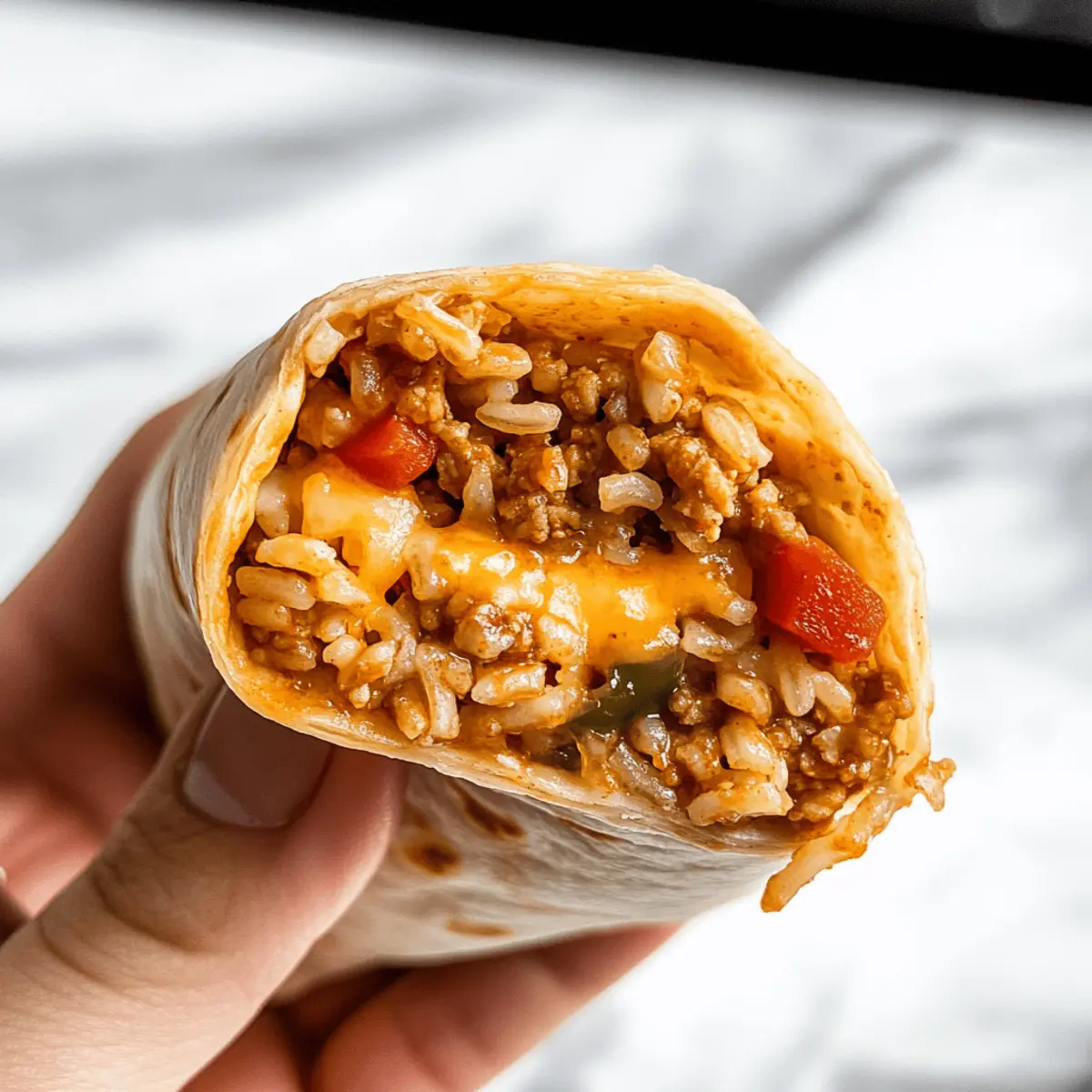 Cheesy Ground Chicken and Rice Burritos nqlfza