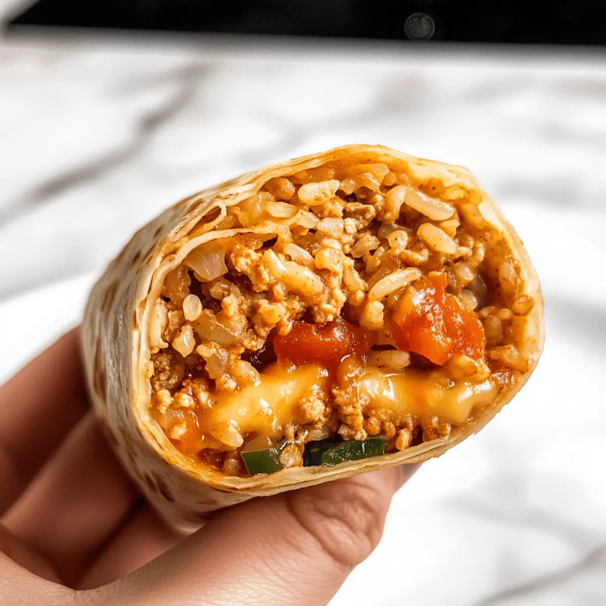 Cheesy Ground Chicken and Rice Burritos sdzwy3