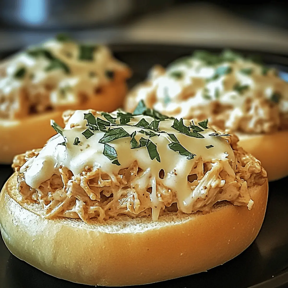 Chicken Alfredo Sloppy Joes