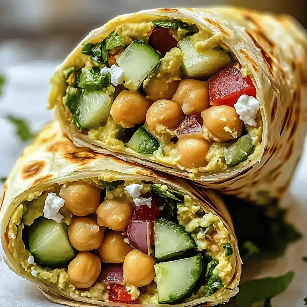 Chickpea Cucumber Mediterranean Wrap k1w6bh