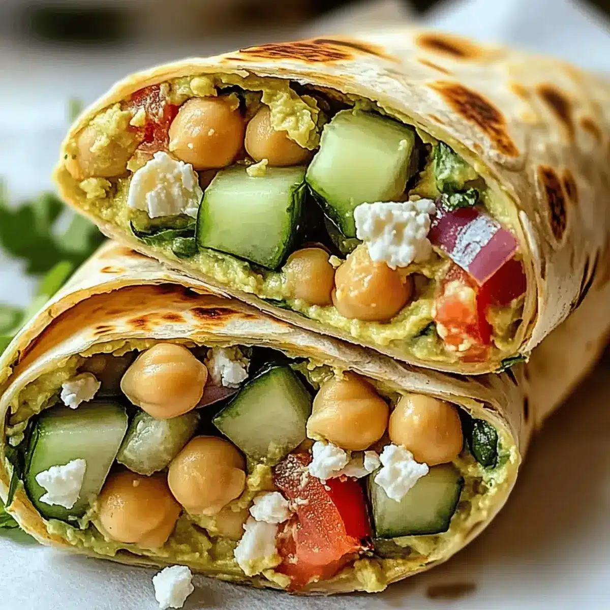 Chickpea Cucumber Mediterranean Wrap smnuc4
