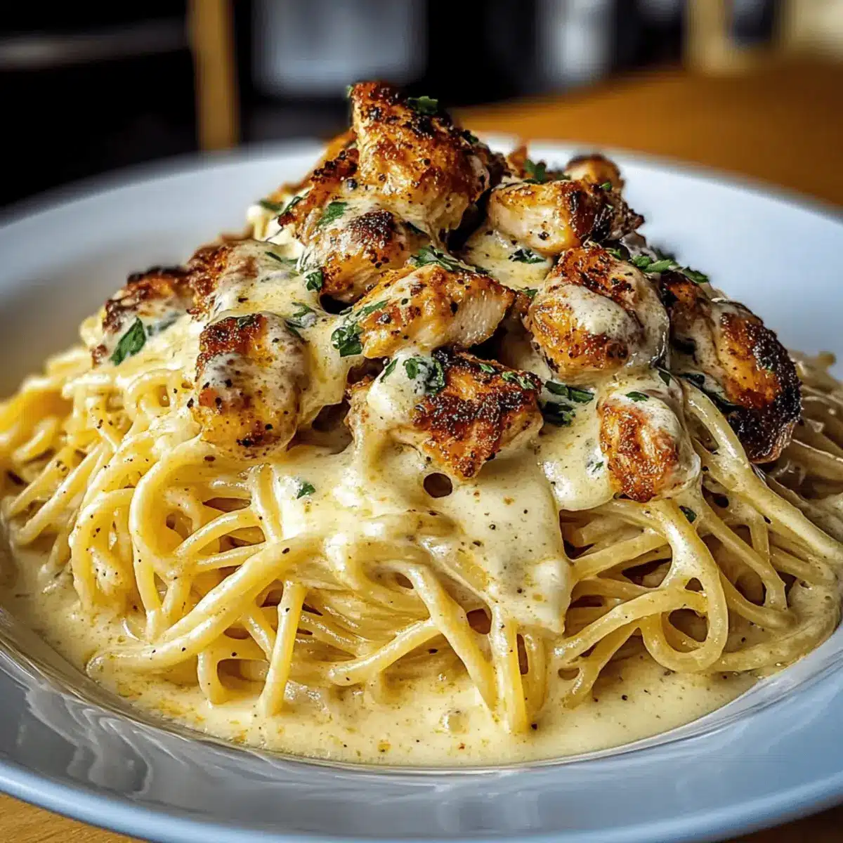 Creamy Cajun Chicken Spaghetti with Garlic Mozzarella Sauce desdld