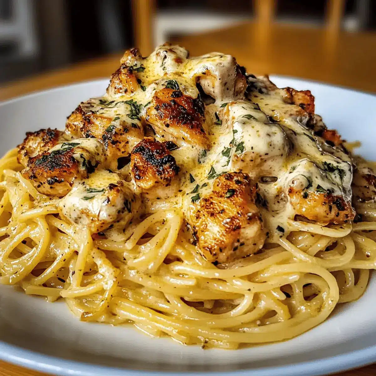 Creamy Cajun Chicken Spaghetti with Garlic Mozzarella Sauce