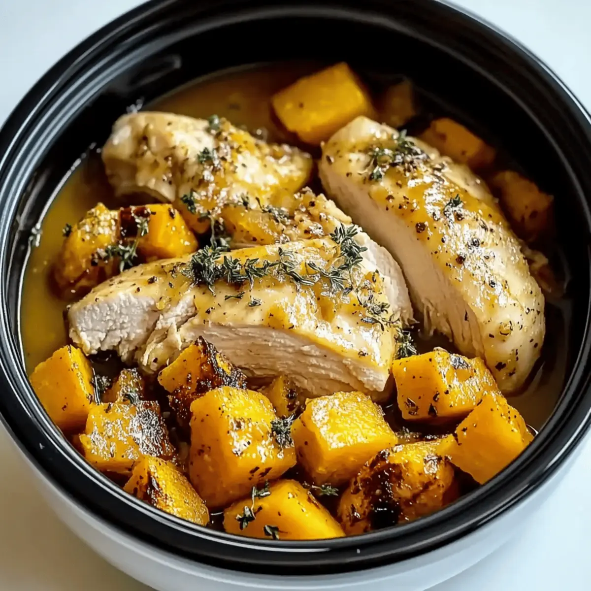 Crockpot Maple Dijon Chicken With Butternut Squash