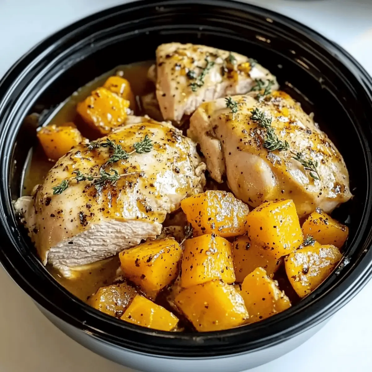 Crockpot Maple Dijon Chicken With Butternut Squash uqm1ta