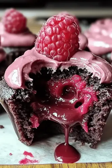 Decadent Raspberry Chocolate Lava Cupcakes exitwd