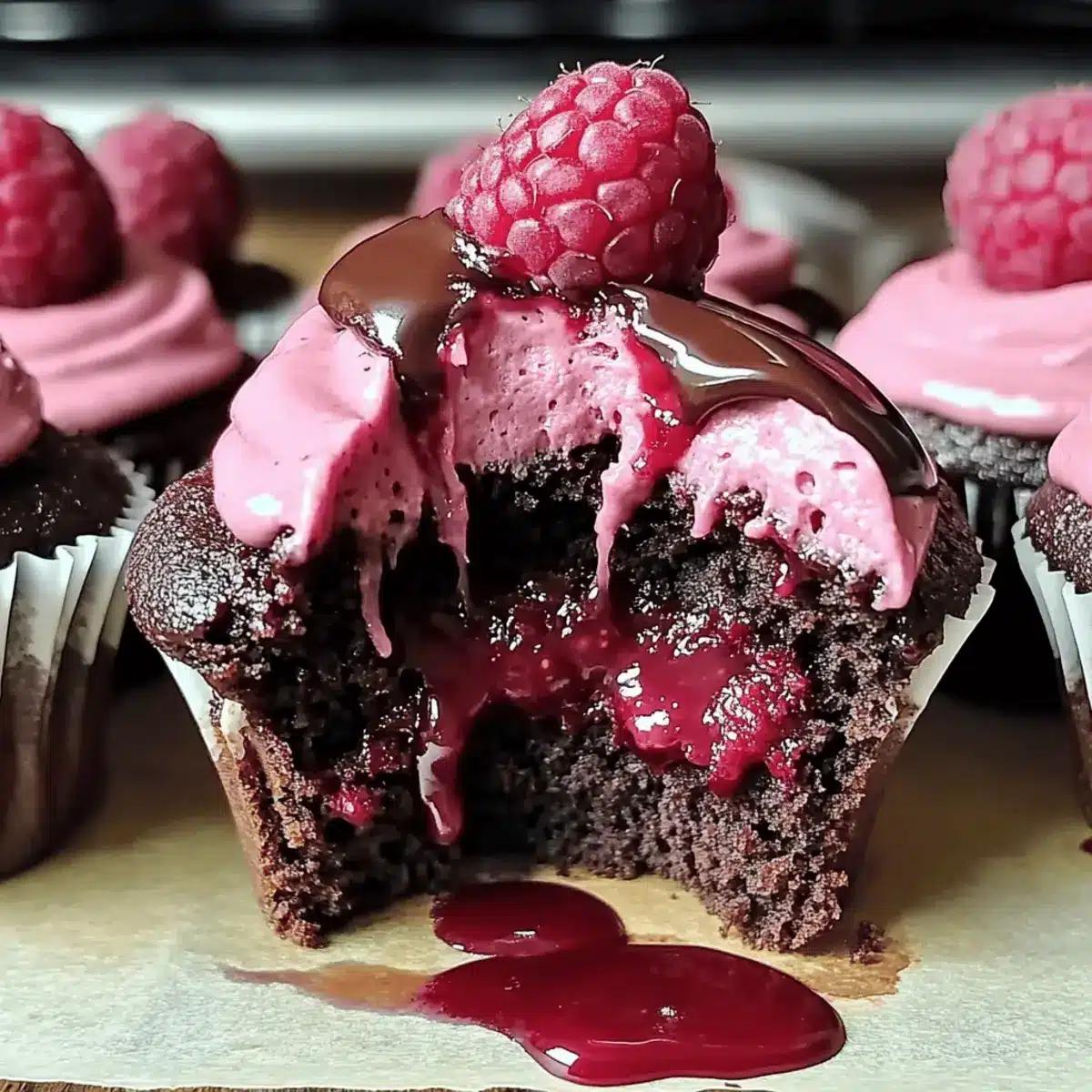 Decadent Raspberry Chocolate Lava Cupcakes tzbwnj