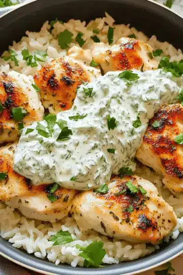 Dump and Bake Chicken Tzatziki with Rice ueovff