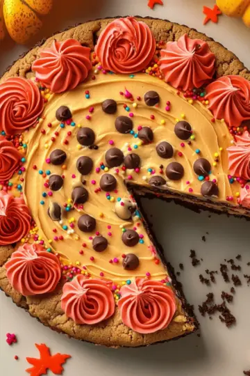 Delicious Fall Cookie Cake with Festive Frosting Fun 31 Fall Cookie Cake