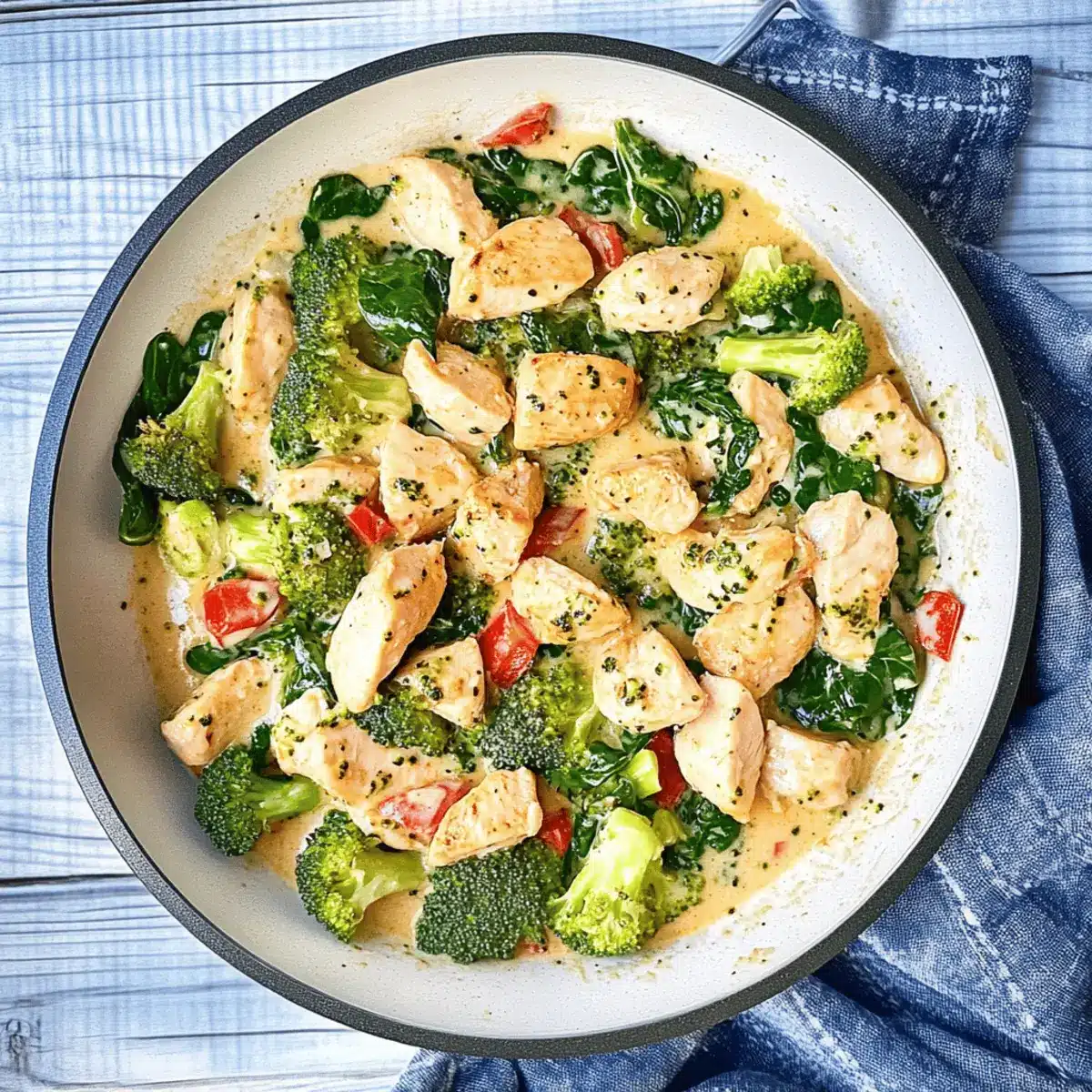 Garlic Chicken with Broccoli and Spinach: Creamy One-Pan Delight 4 Garlic Chicken with Broccoli and Spinach
