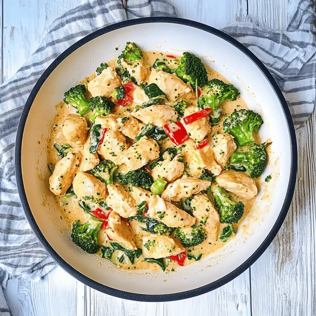 Garlic Chicken with Broccoli and Spinach: Creamy One-Pan Delight 3 Garlic Chicken with Broccoli and Spinach khonsq