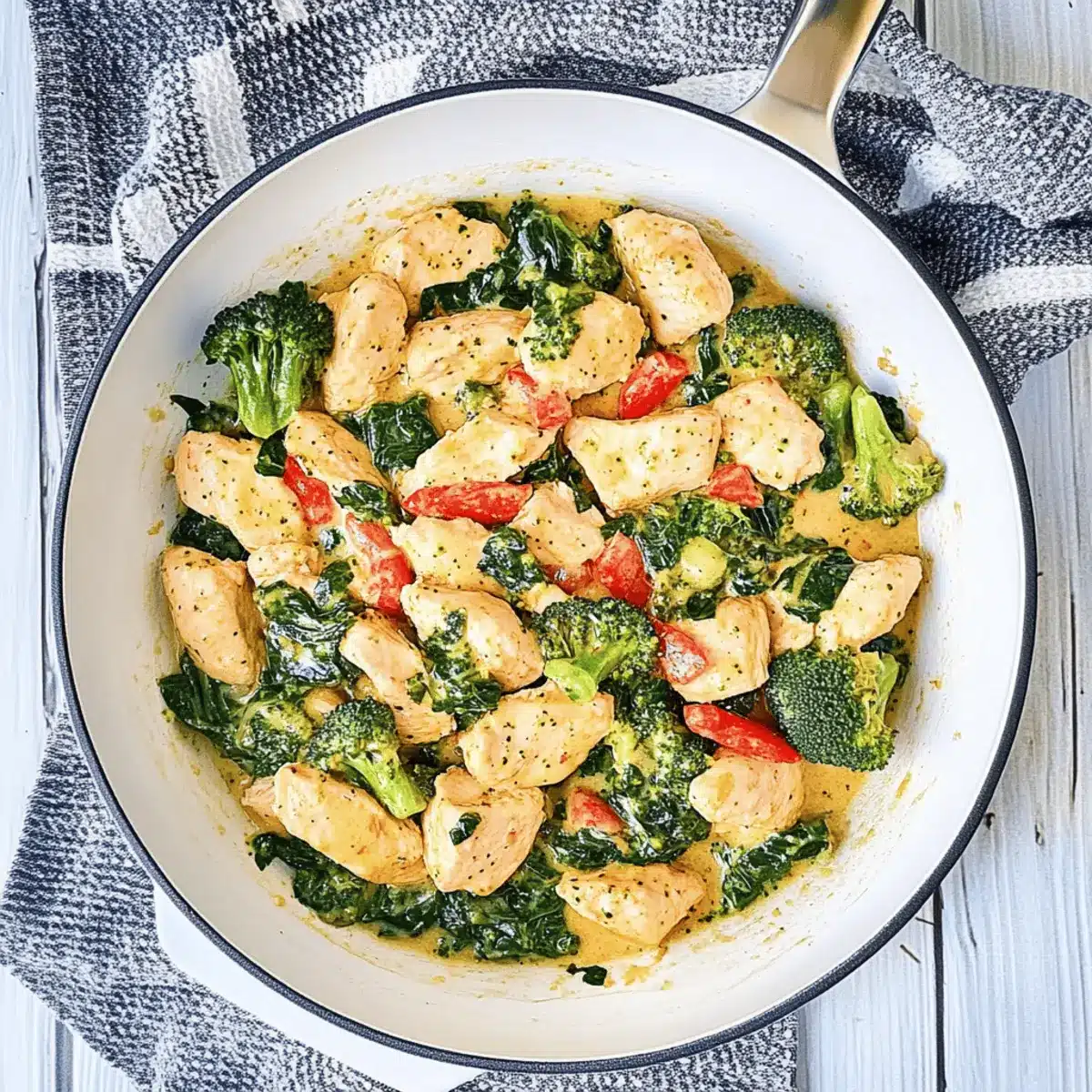Garlic Chicken with Broccoli and Spinach: Creamy One-Pan Delight 2 Garlic Chicken with Broccoli and Spinach vntcbm
