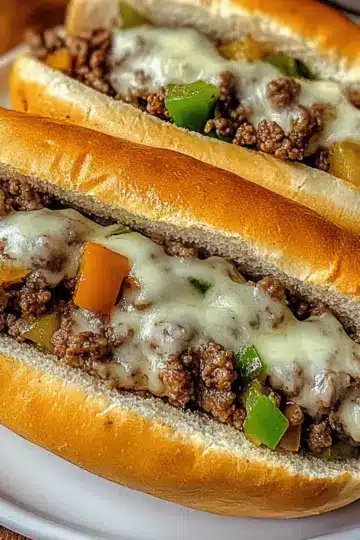 Ground Beef Philly Cheesesteaks