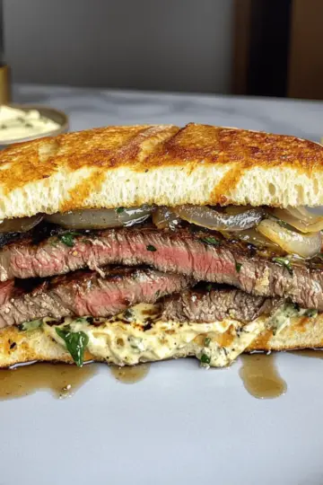 Savory Steak Sandwich with Zesty Aioli and Crispy Onions 18 Steak Sandwich