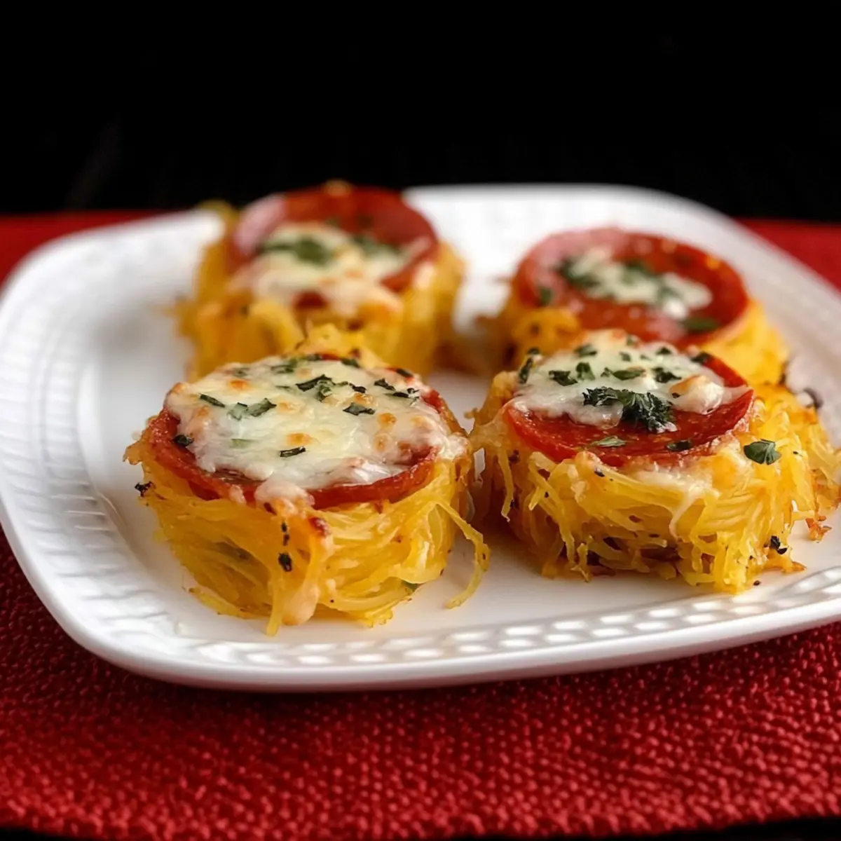 Spaghetti Squash Pizza Nests
