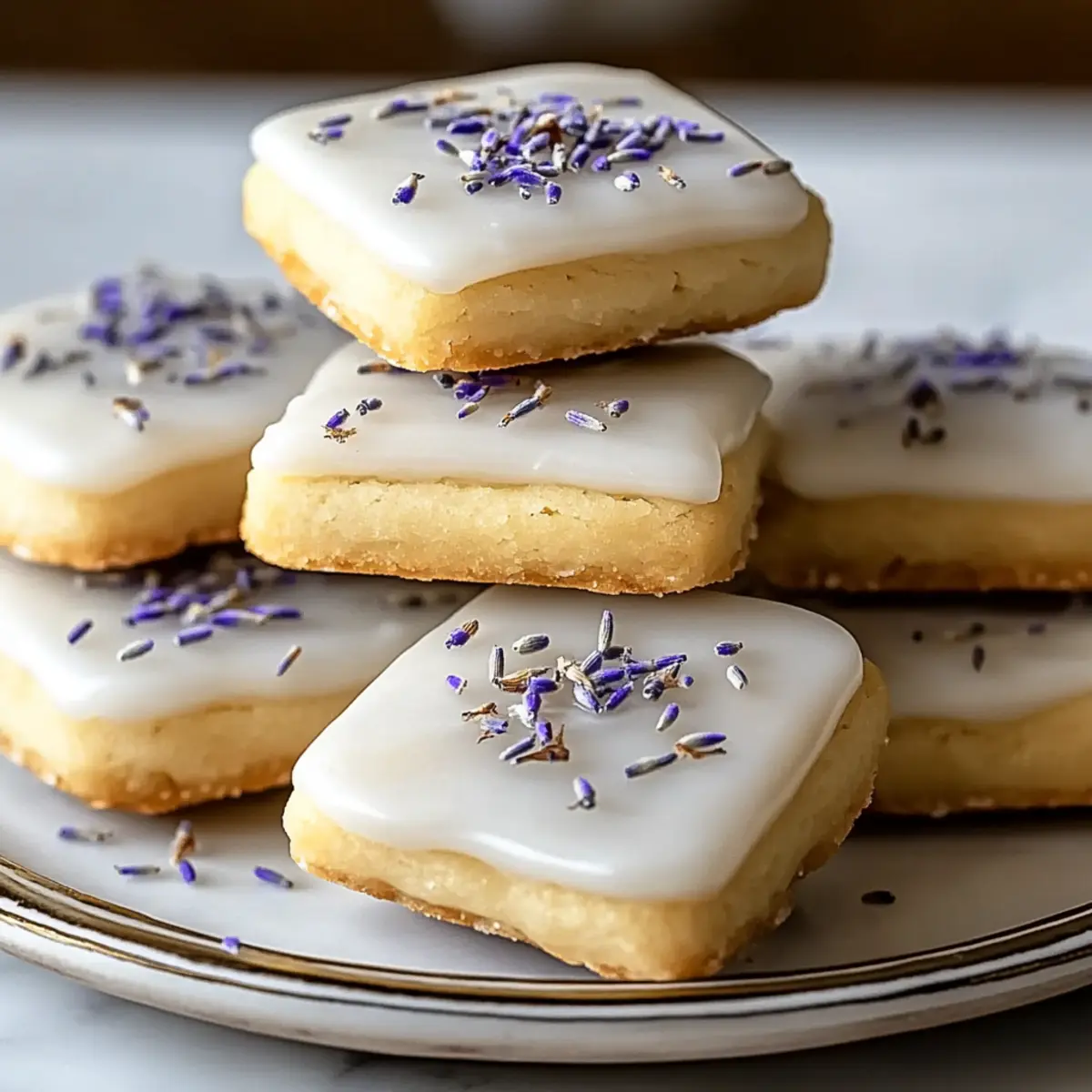 Iced Lemon Lavender Shortbread Cookies