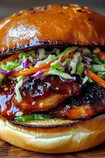 Korean BBQ Chicken Sandwich with Cabbage Slaw