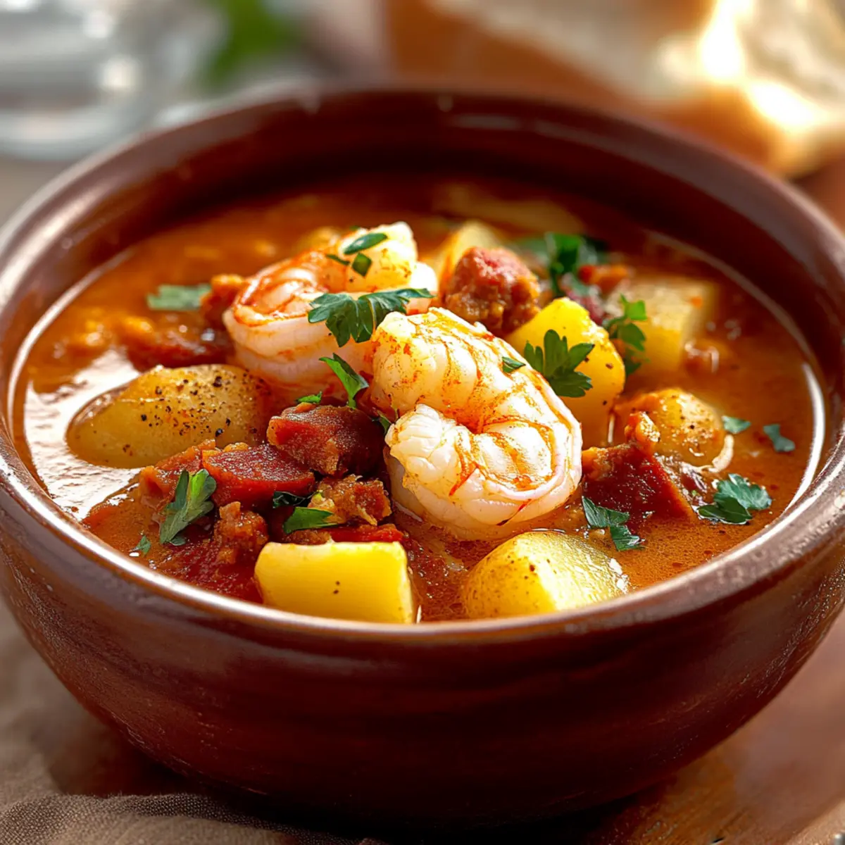 Shrimp and Chorizo Chowder with Creamy Coconut