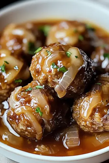 Crock Pot French Onion Meatballs