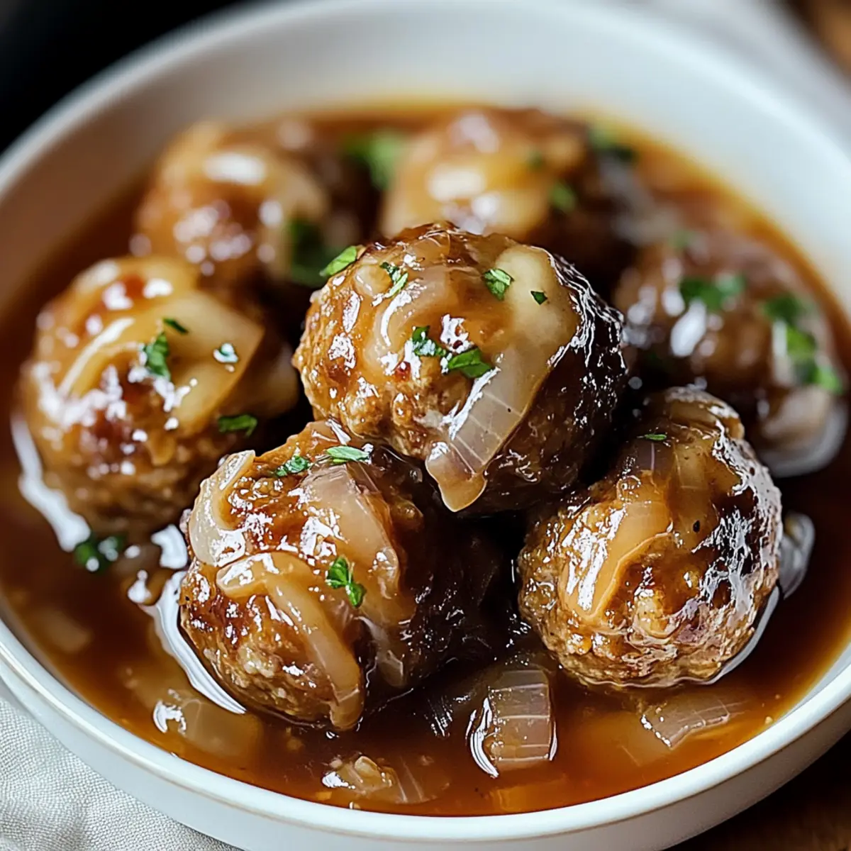 Crock Pot French Onion Meatballs