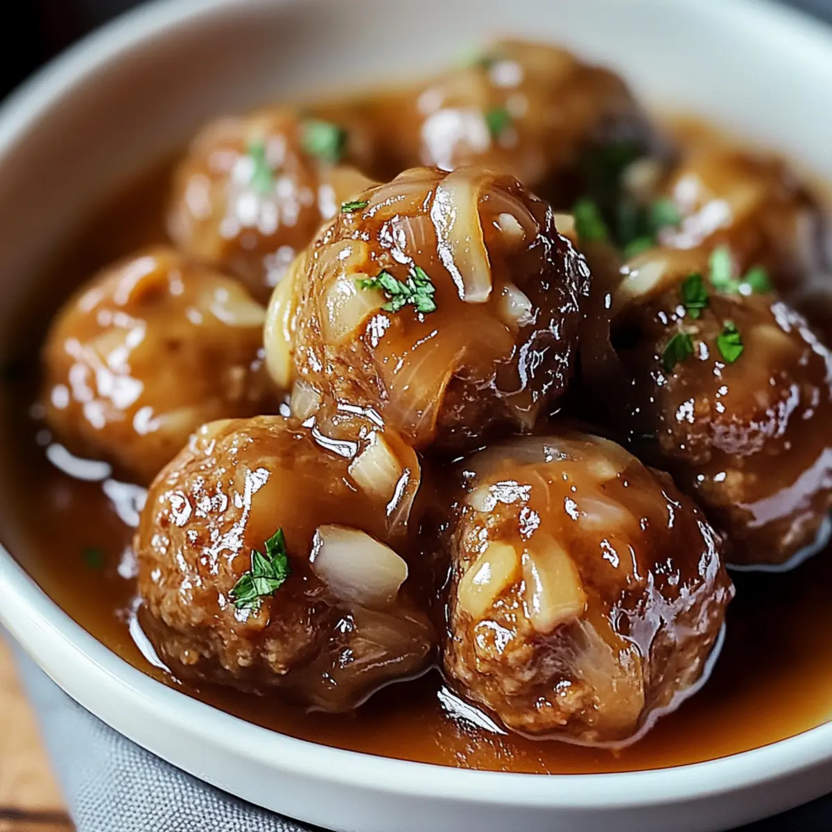 Crock Pot French Onion Meatballs lawr3n