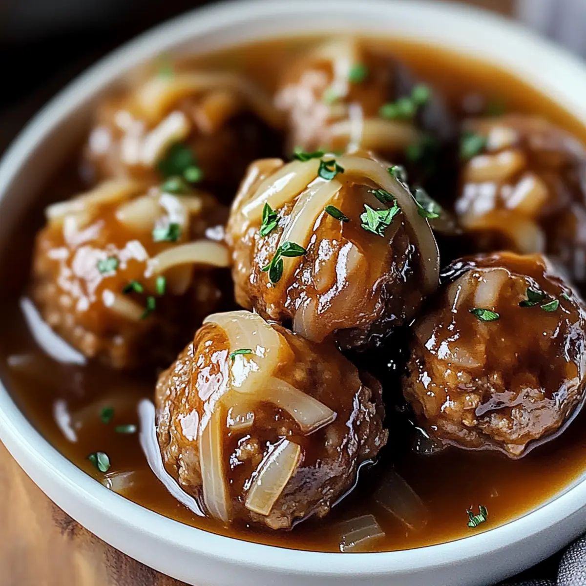 Crock Pot French Onion Meatballs lklbcf