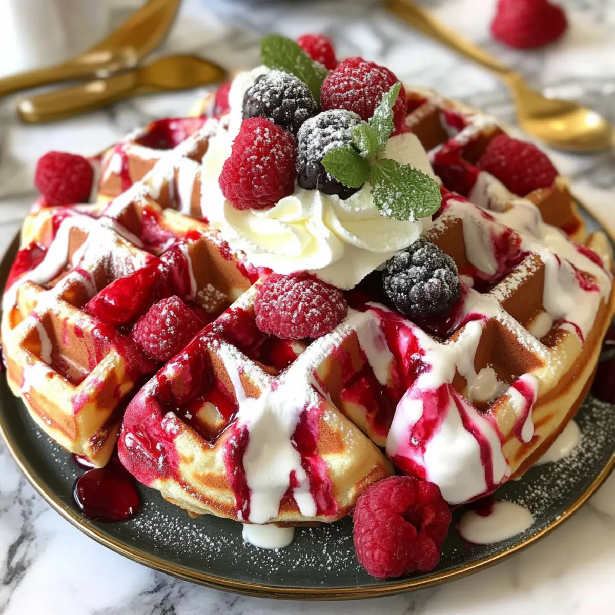 Red Velvet Marble Waffles