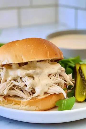 Alabama White Sauce Pulled Chicken Sandwiches