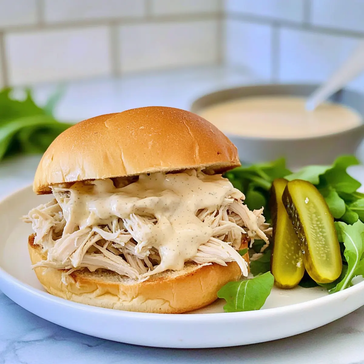 Alabama White Sauce Pulled Chicken Sandwiches