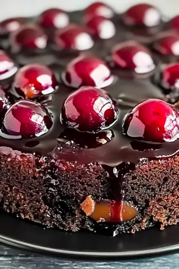 Chocolate Cherry Upside Down Cake
