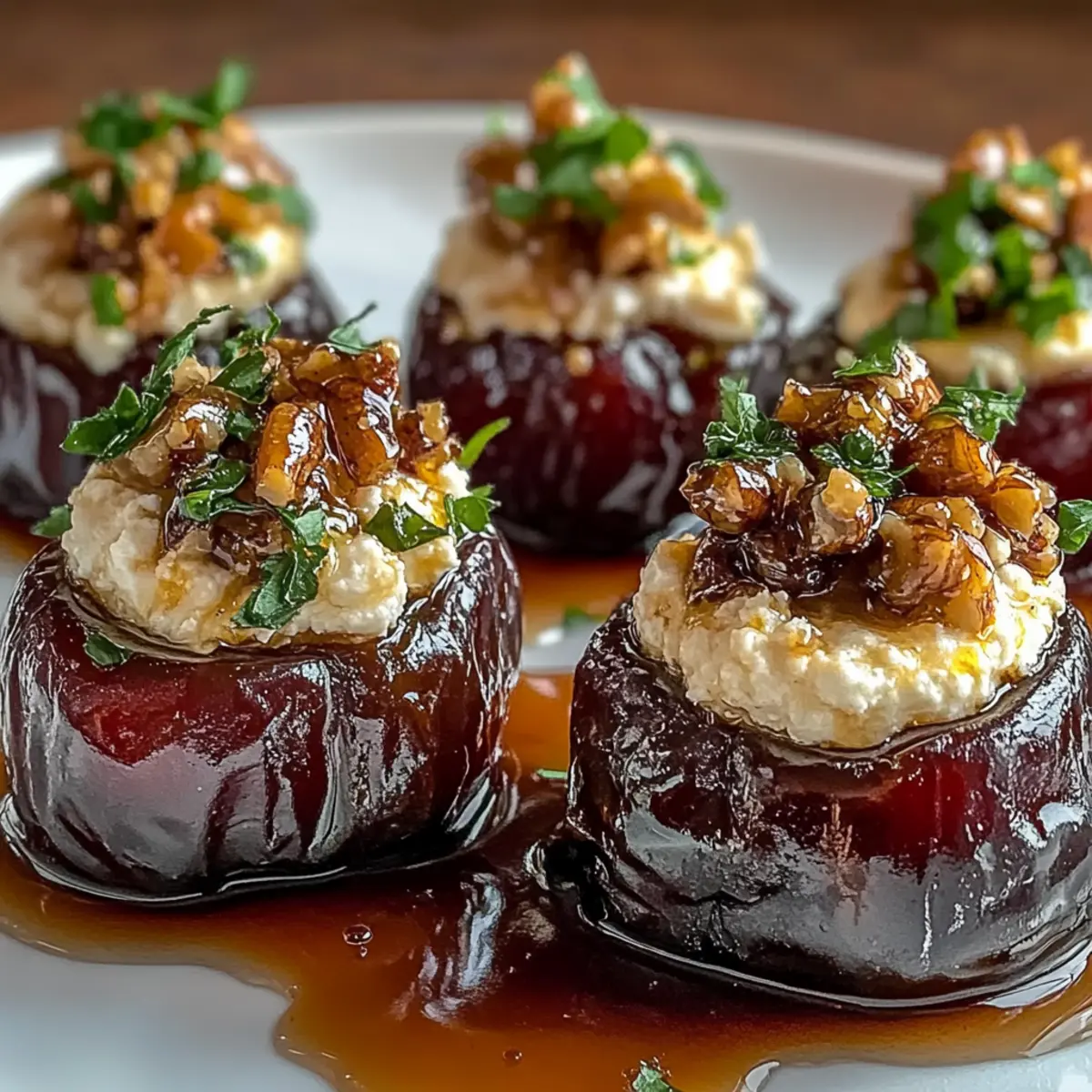 Feta-Parmesan Stuffed Dates with Honey-Walnut Crunch Bliss 4 Feta-Parmesan Stuffed Dates with Honey-Walnut Crunch