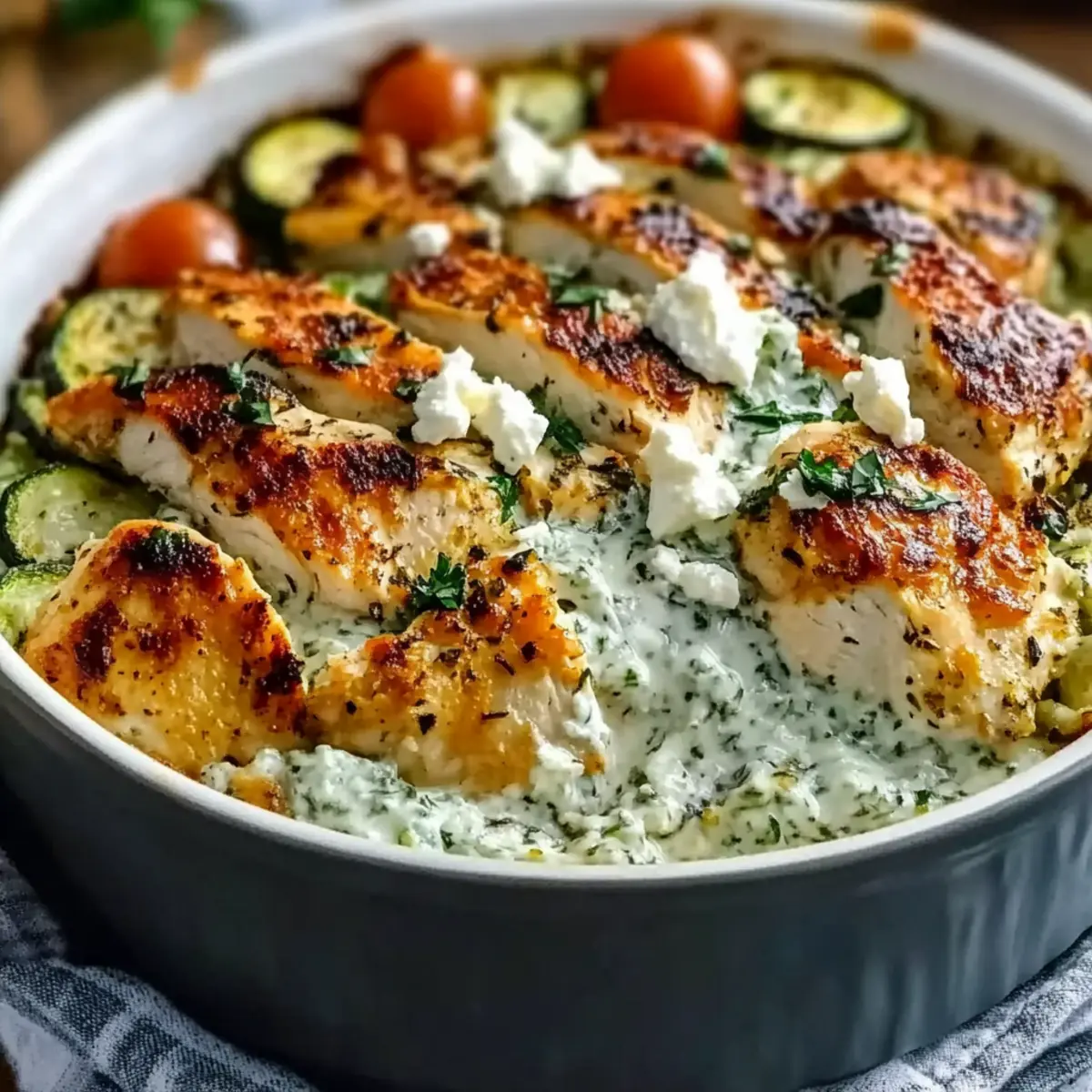 Dump-and-Bake Chicken Tzatziki Casserole