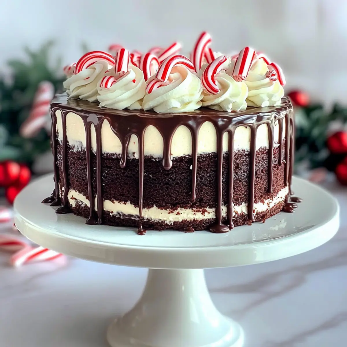 Moist Peppermint Fudge Cake