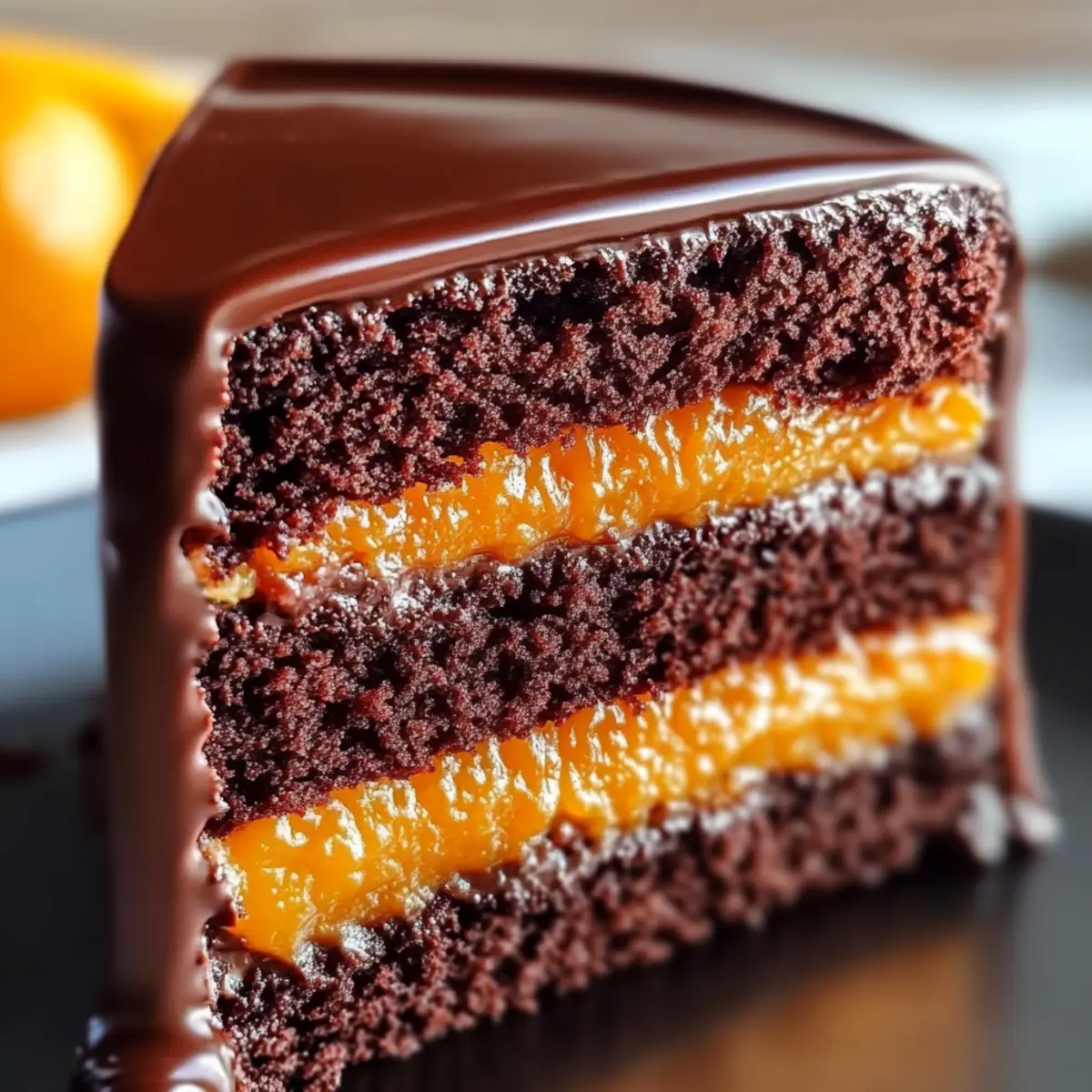 Chocolate Orange Layer Cake with Ganache for Celebrations 3 e5121e3b a583 41fb ae91