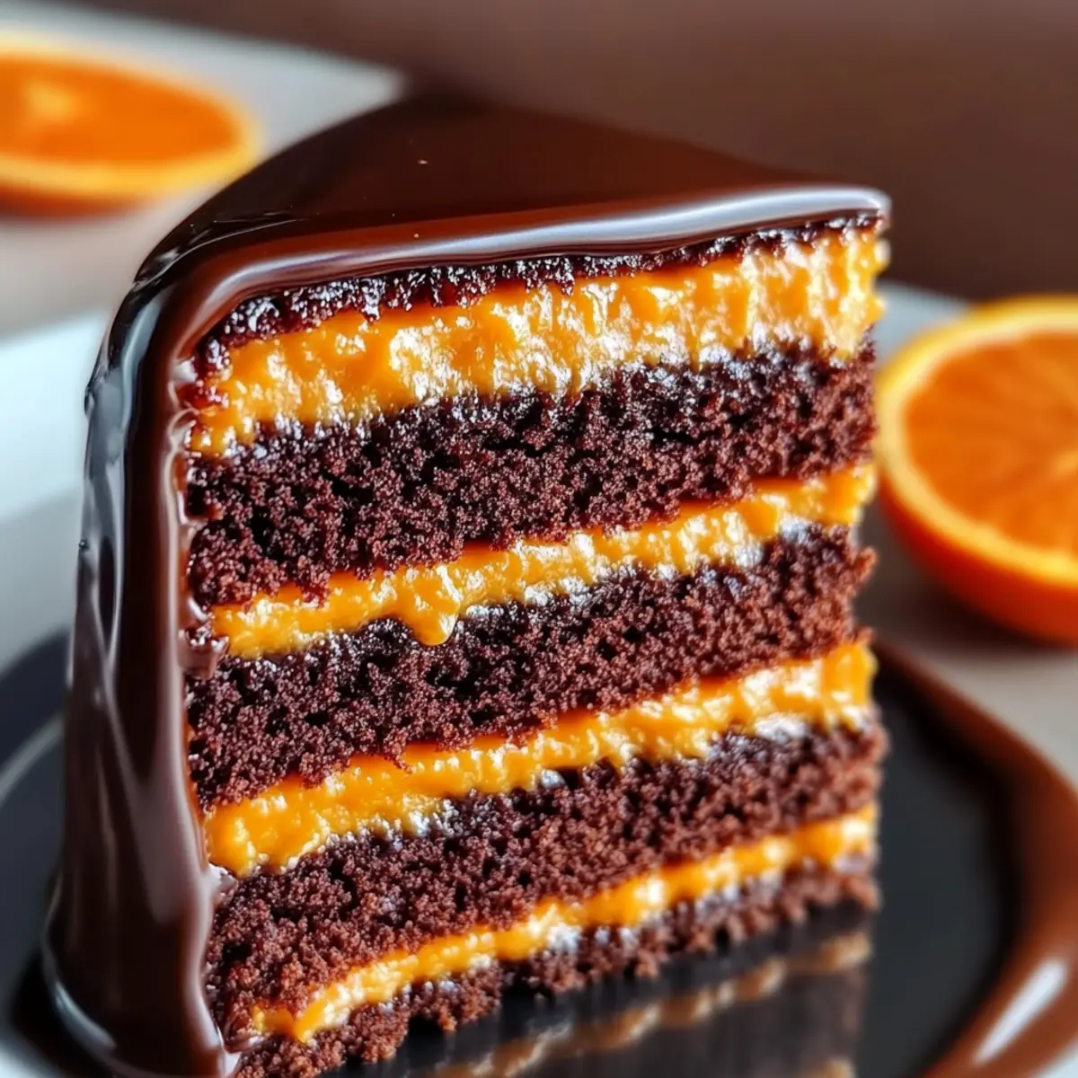 Chocolate Orange Layer Cake with Ganache for Celebrations 4 Chocolate Orange Layer Cake with Ganache