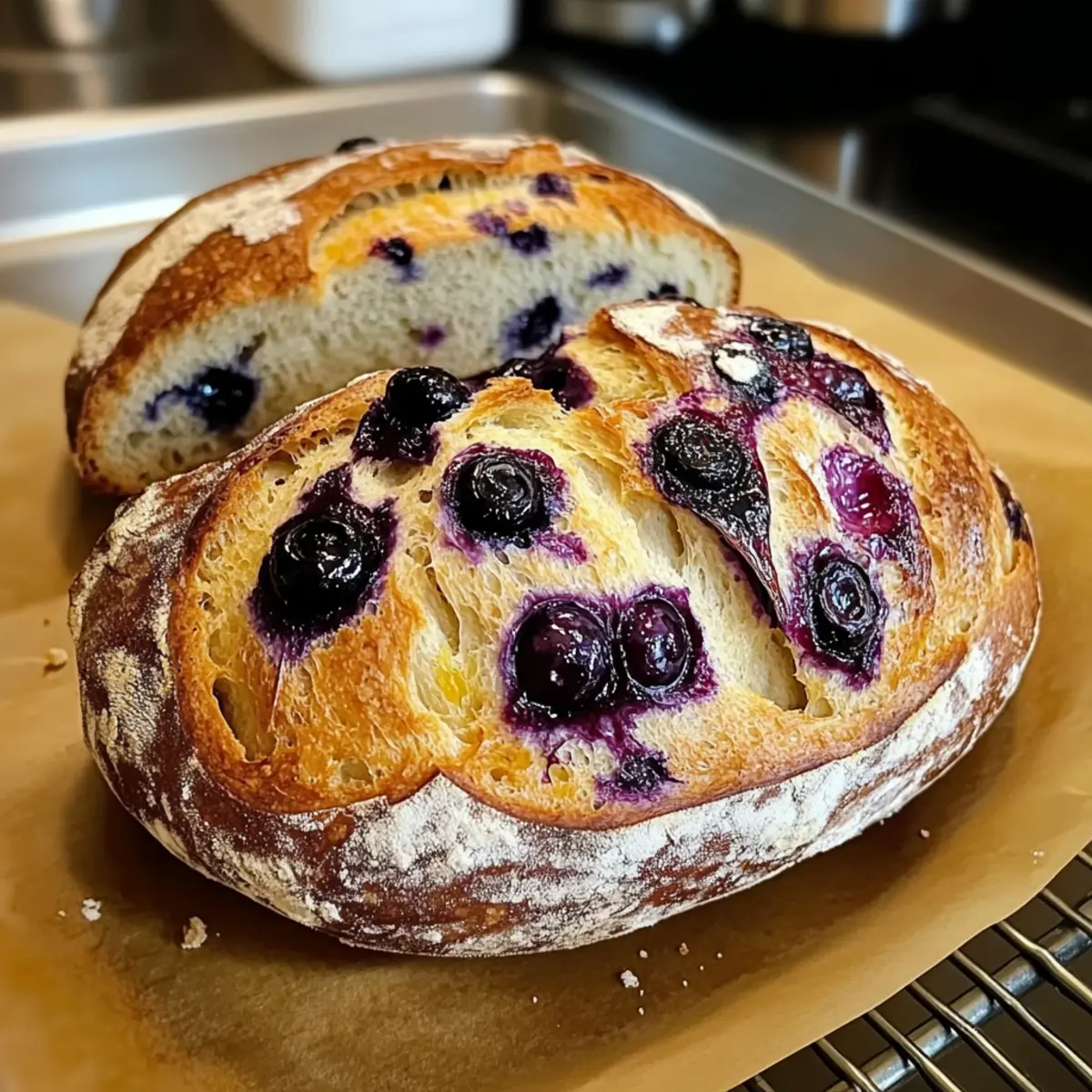 Blueberry Lemon Cream Cheese Sourdough Bread