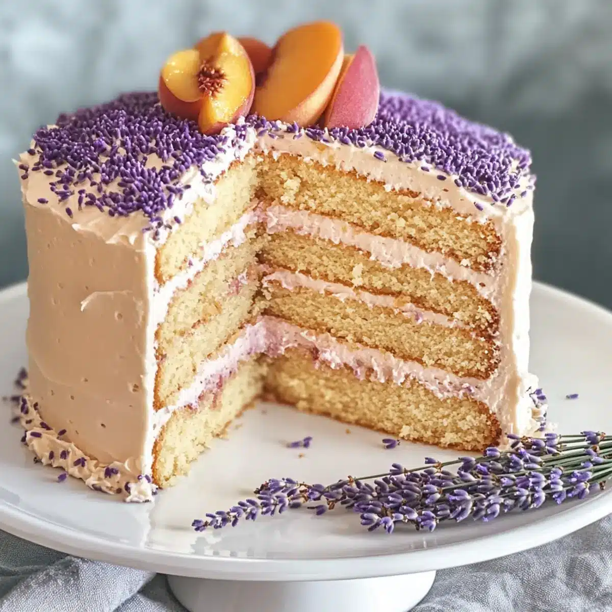 Lavender Peach Cake: A Summer Delight to Savor 1 1bfe1977 f254 4786 8fbf 881799daf593tr jffkyt